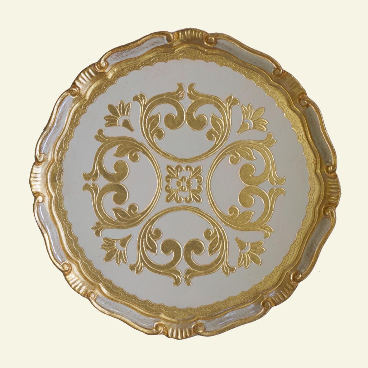 Set of Florentine wooden underplates, handmade and hand-painted wooden placemats, available in various colors, 33 cm diameter, 13 inches
