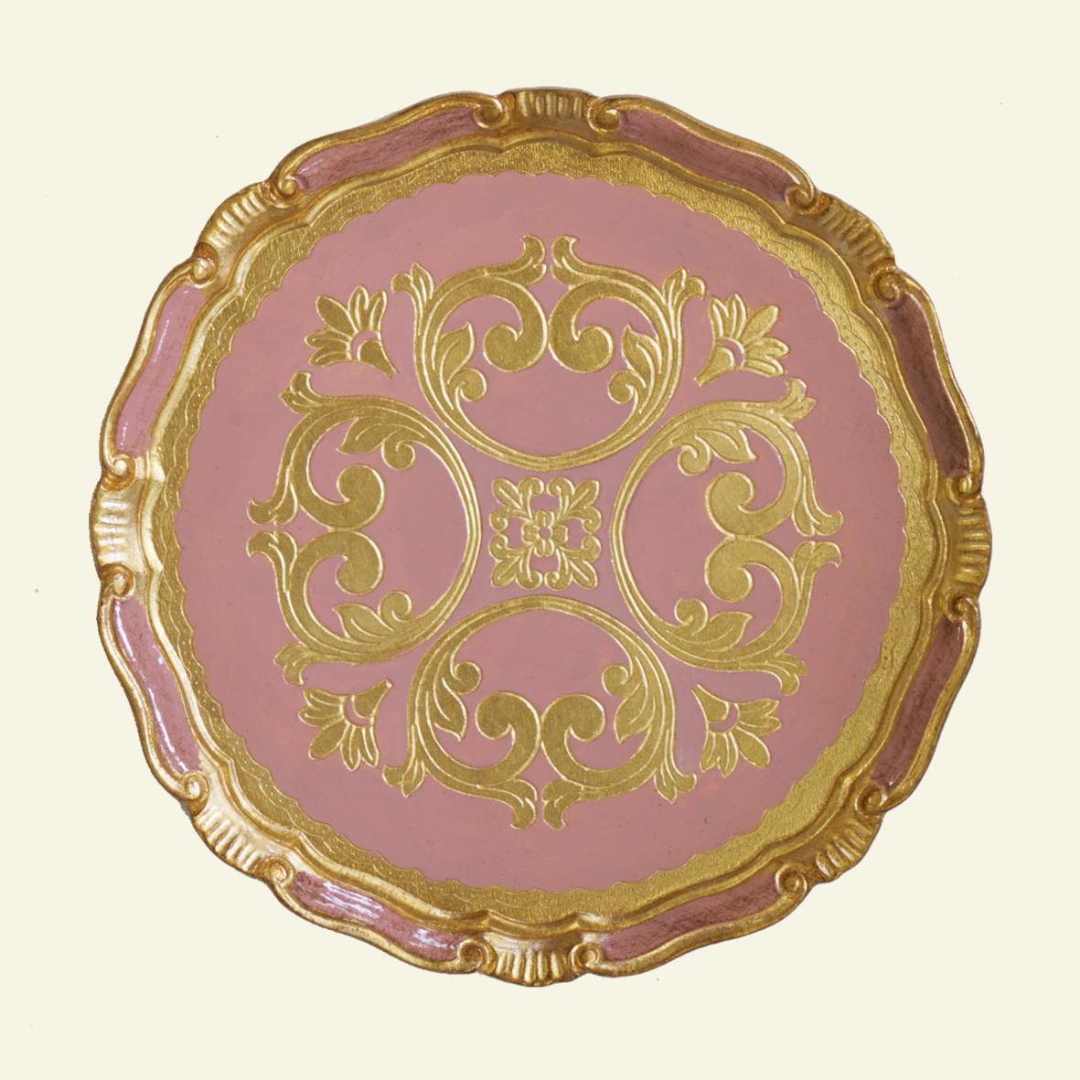 Set di sottopiatti fiorentini in legno, tovagliette in legno realizzate e dipinte a mano, disponibili in vari colori, d. cm 33, 13 inches