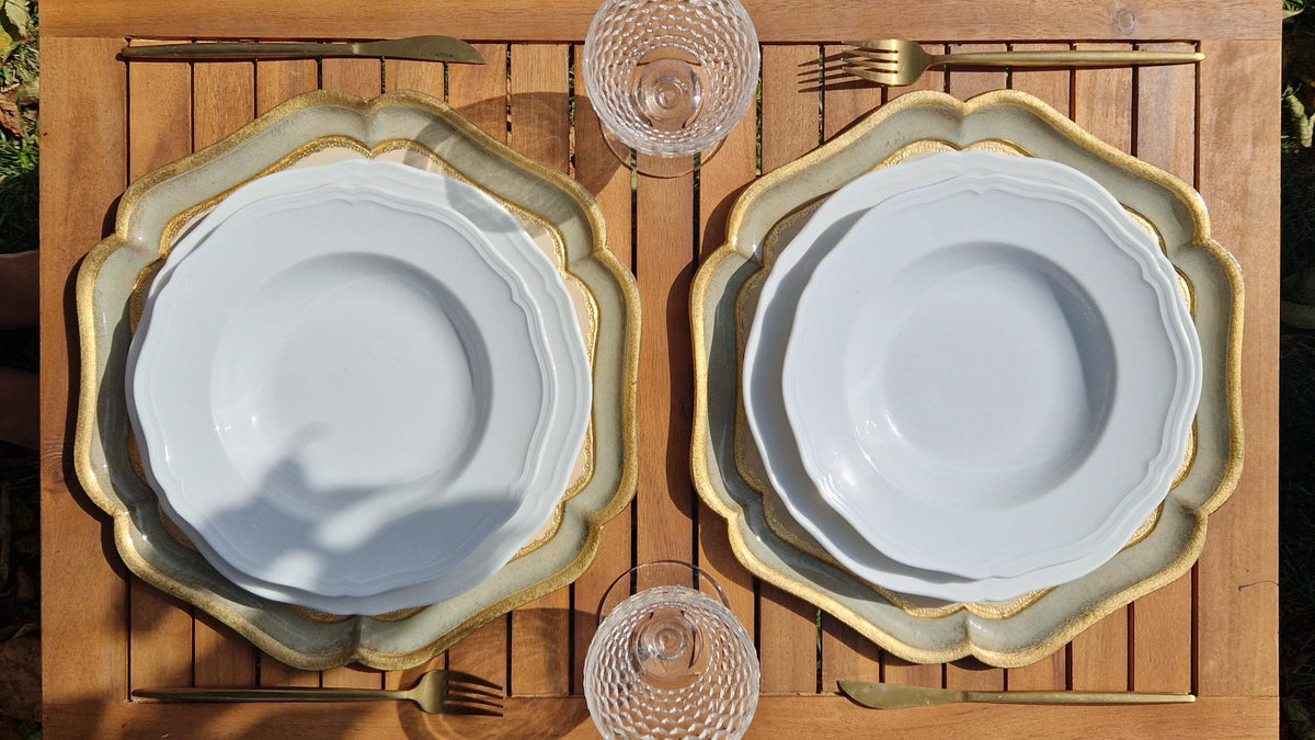 Set di 4 sottopiatti fiorentini in legno, tovagliette in legno realizzate e dipinte a mano, disponibili in vari colori