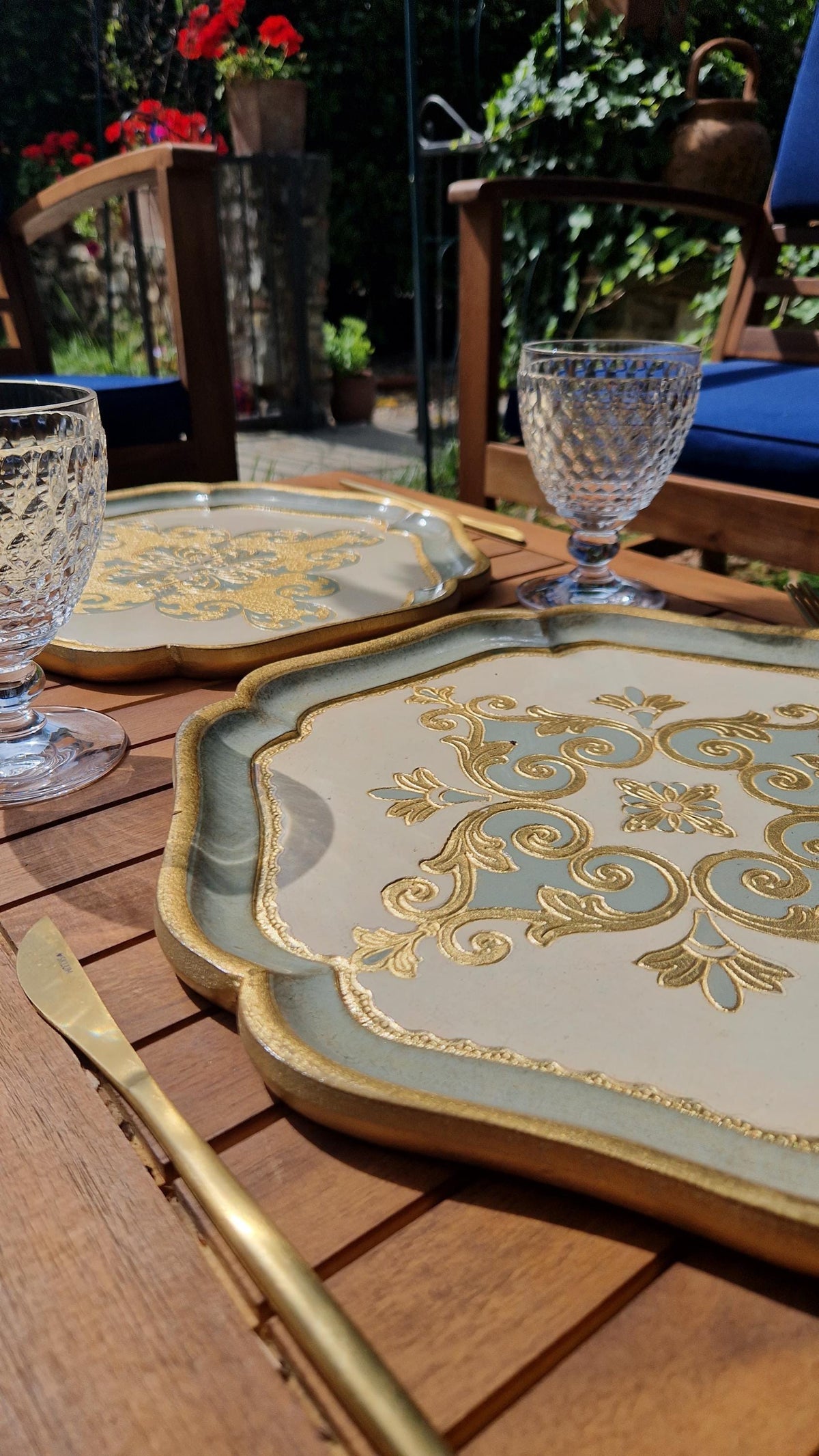 Set di 4 sottopiatti fiorentini in legno, tovagliette in legno realizzate e dipinte a mano, disponibili in vari colori
