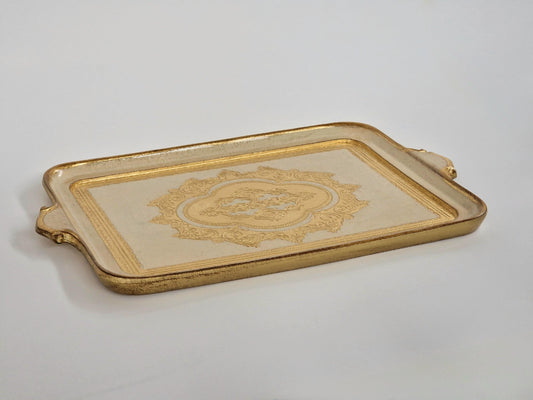 Vassoio Fiorentino in legno realizzato e decorato a mano, Wooden Florentine Tray