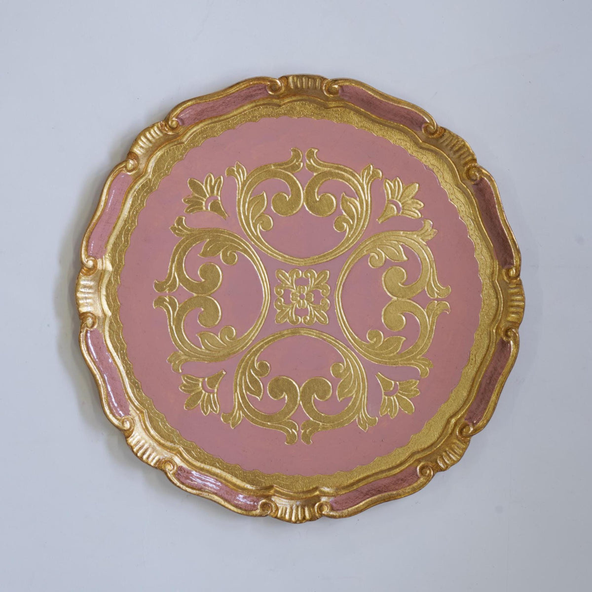 Florentine wooden underplate sets, wooden placemats handcrafted and hand-painted, available in various colors, d. cm 33, 13 inches