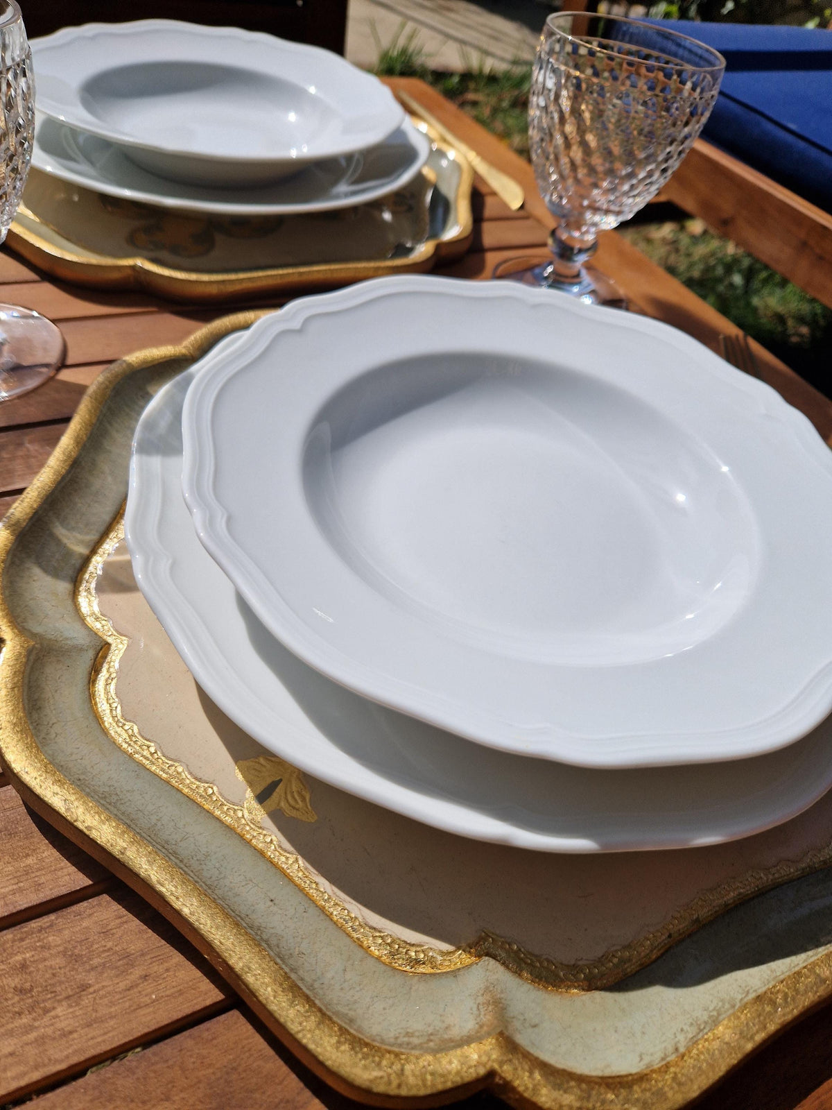 Set di 4 sottopiatti fiorentini in legno, tovagliette in legno realizzate e dipinte a mano, disponibili in vari colori