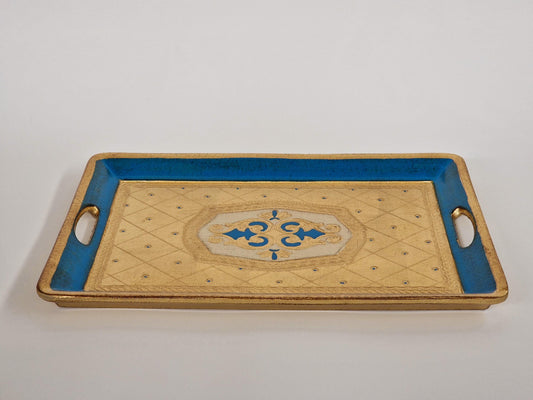 Vassoio Fiorentino in legno realizzato e decorato a mano, disponibile in vari colori