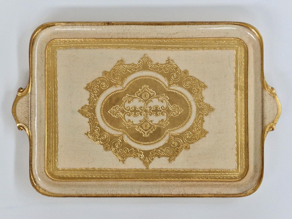 Vassoio Fiorentino in legno realizzato e decorato a mano, Wooden Florentine Tray