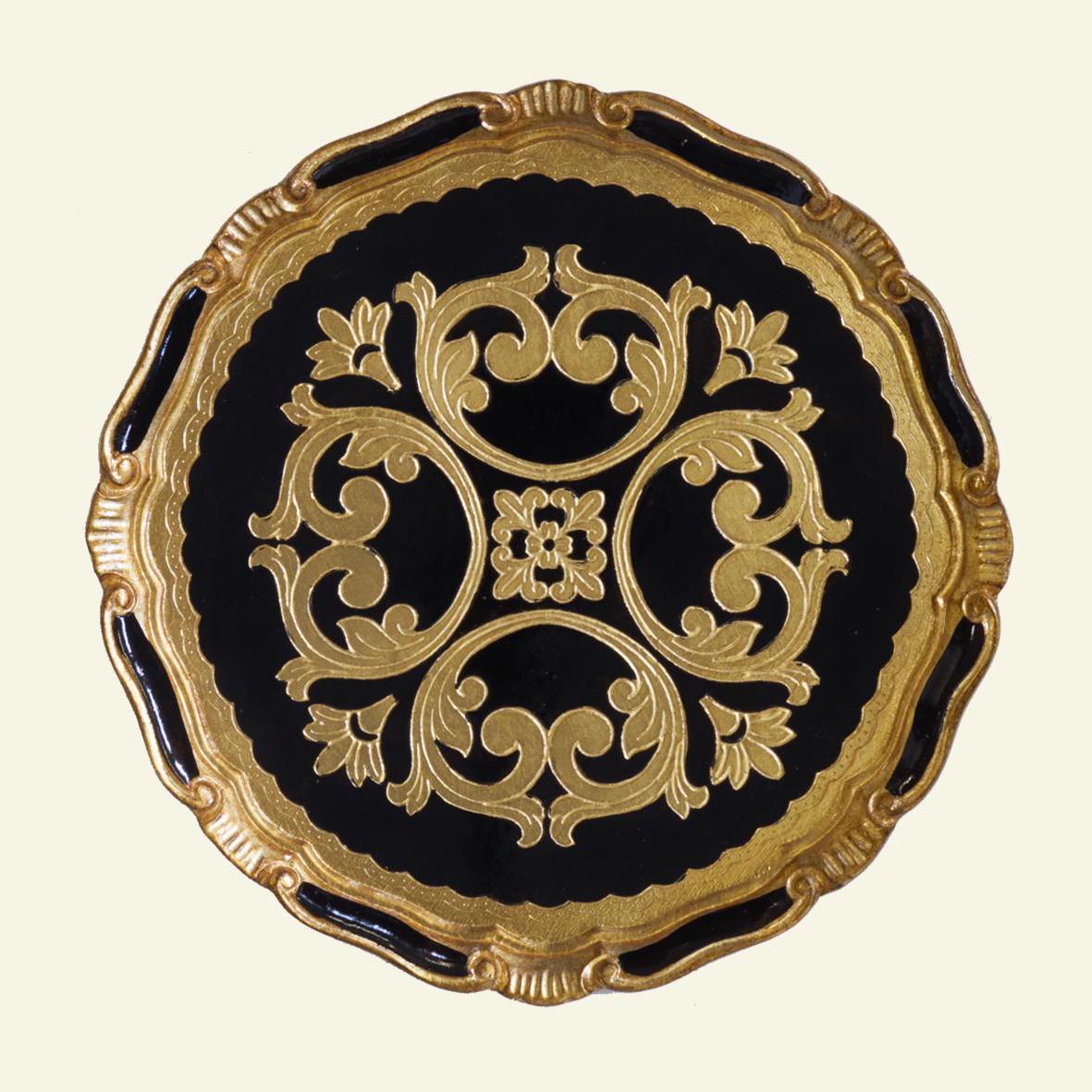 Set di sottopiatti fiorentini in legno, tovagliette in legno realizzate e dipinte a mano, disponibili in vari colori, d. cm 33, 13 inches